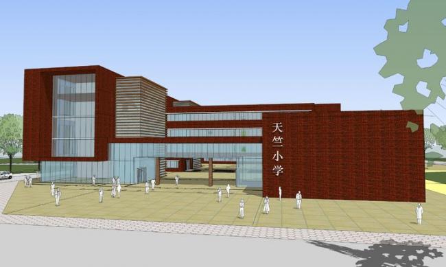 Sketchup学校模型|多层小学，学校，教学楼，教育建筑，现代风格，公建