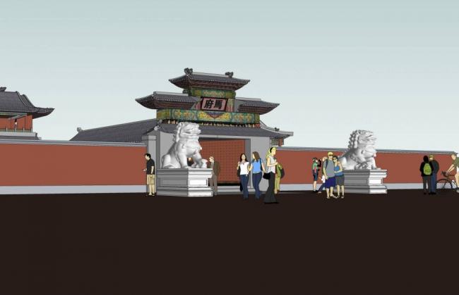 Sketchup景观模型|中式园林，景观，桥，塔，入口，亭子，古建