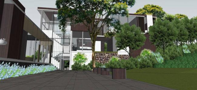 Sketchup景观模型|别墅带景观，新中式风格