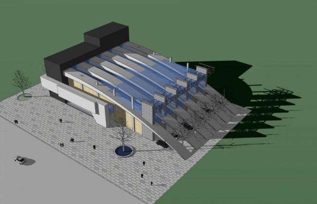 Sketchup文化模型|多层会展中心，体育观览，现代风格，文化建筑