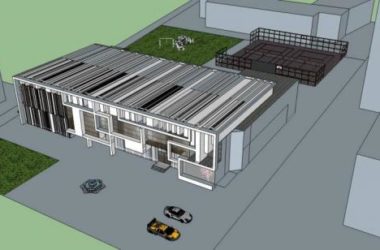 Sketchup办公模型|多层办公楼，运动场，现代风格-BIM建筑网