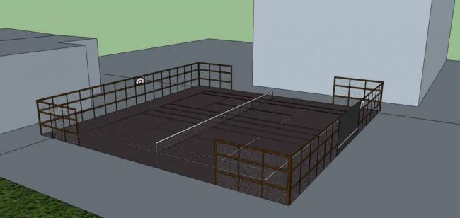 Sketchup办公模型|多层办公楼，运动场，现代风格
