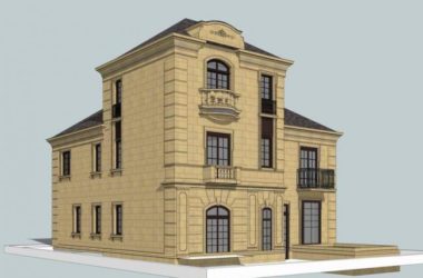 Sketchup住宅模型|多层住宅,居住建筑,公园小建筑,古典风格,欧式-BIM建筑网