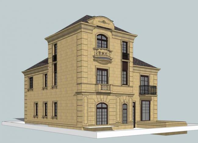 Sketchup住宅模型|多层住宅，居住建筑，公园小建筑，古典风格，欧式