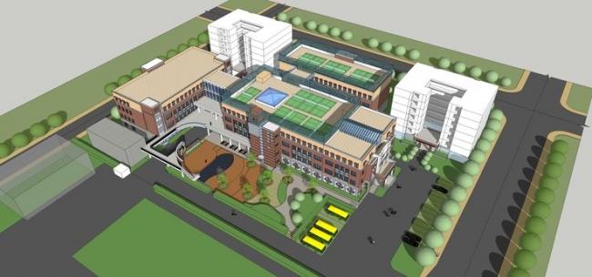 Sketchup学校模型|多层学校，教学楼，校园，教育建筑，现代风格