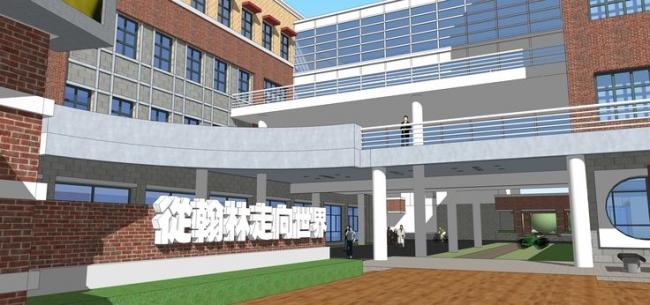 Sketchup学校模型|多层学校，教学楼，校园，教育建筑，现代风格