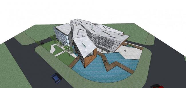 Sketchup文化模型|多层展览馆，现代风格，文化建筑