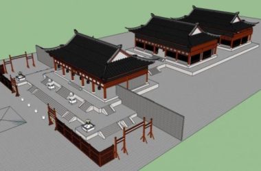 Sketchup古建筑模型|开封府，中式风格，古建，单层-BIM建筑网