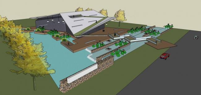 Sketchup商业模型|多层河畔会所，商业建筑，现代风格