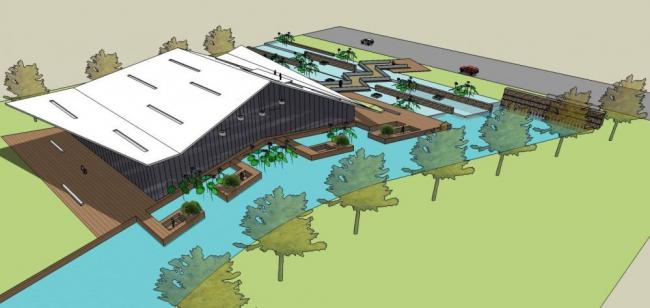 Sketchup商业模型|多层河畔会所，商业建筑，现代风格