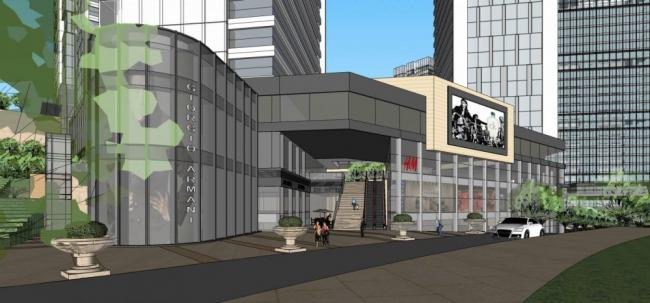 Sketchup综合体模型|超高层城市商业综合体，现代风格，办公酒店，公寓，多层商业裙房，商场