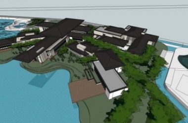 Sketchup酒店模型|西柏坡酒店，多层酒店，中式风格-BIM建筑网