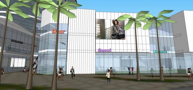 Sketchup综合体模型|高层商业综合体，现代风格，酒店办公，多层商业裙房