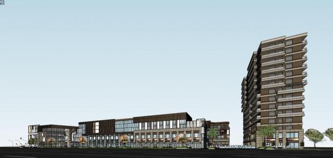 Sketchup商业模型|富力十号C区，多层商业街，高层住宅，新古典风格