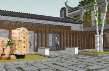 Sketchup住宅模型|住宅,四合院,古建筑,庭院设计,中式风格-BIM建筑网