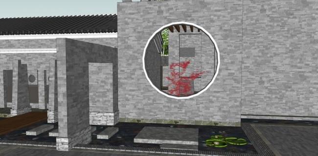 Sketchup住宅模型|住宅，四合院，古建筑，庭院设计，中式风格
