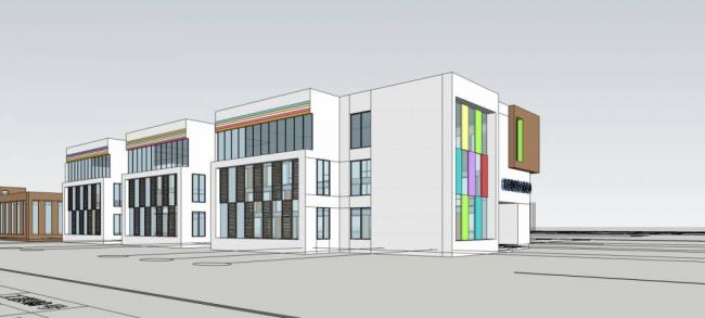 Sketchup学校模型|多层幼儿园，现代风格，教育建筑