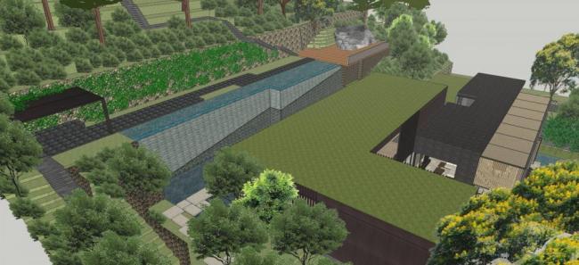 Sketchup景观模型|别墅带景观，新中式风格，独栋别墅，居住建筑