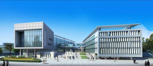 Sketchup学校模型|新华中学，多层学校，教学楼，教育建筑，现代风格