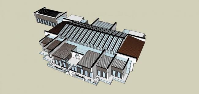 Sketchup商业模型|多层商业会所，新中式风格
