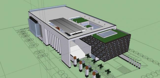 Sketchup文化模型|多层图书馆，文化建筑，现代风格