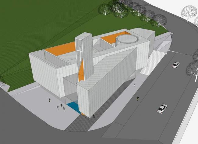 Sketchup文化模型|多层教堂，礼拜堂，宗教建筑，文化，现代风格