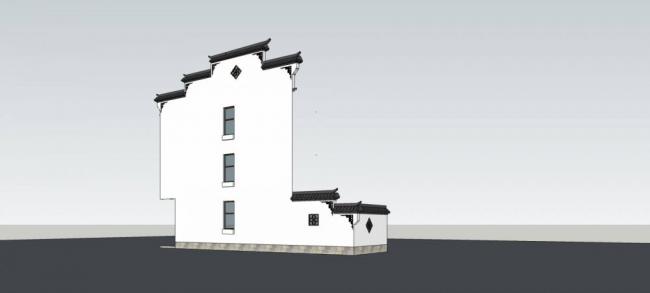 Sketchup素材模型|马头墙，中式风格，构件，素材组件