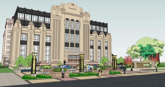 Sketchup商业模型|多层售楼处，古典风格，欧式，商业建筑，销售中心