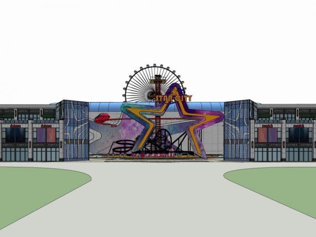 Sketchup综合体模型|多层商业综合体，办公，现代风格