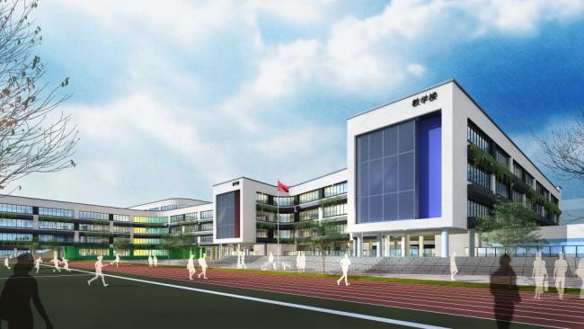 Sketchup学校模型|多层学校，教学楼，校园，教育建筑，现代风格