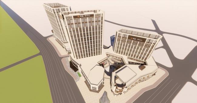 Sketchup综合体模型|多层高层混合，商业综合体，办公，现代风格