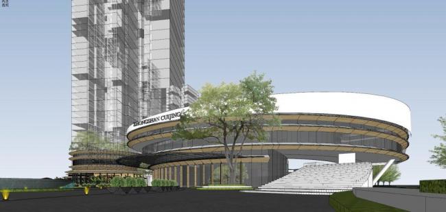 Sketchup综合体模型|多层高层混合，商业综合体，办公，现代风格