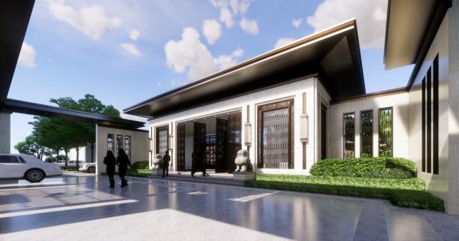 Sketchup商业模型|多层售楼处，商业建筑，新中式风格