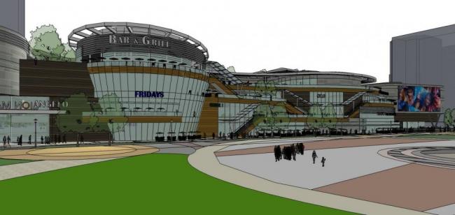 Sketchup商业模型|啤酒城商业广场，多层商场，现代风格