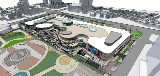 Sketchup商业模型|啤酒城商业广场，多层商场，现代风格