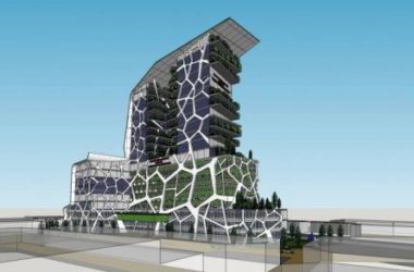 Sketchup办公模型|高层生态办公楼，写字楼，现代风格，异形，酒店-BIM建筑网