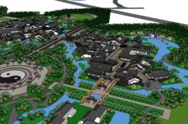 Sketchup商业模型|多层商业街，中式风格，景观-BIM建筑网