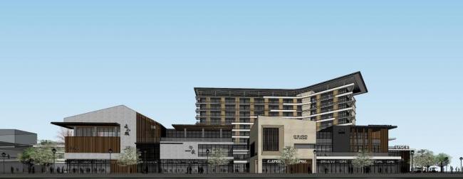 Sketchup商业模型|荣和商业街，多层商业建筑，现代风格