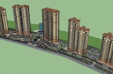 Sketchup住宅模型|高层住宅,底层商业,九龙湾,古典风格,欧式,居住建筑-BIM建筑网