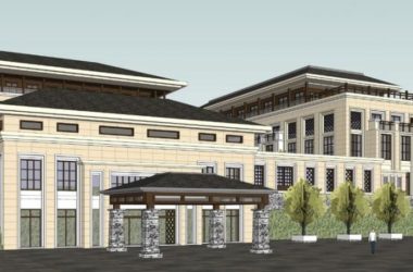Sketchup酒店模型|多层生态度假酒店，会所，新中式风格-BIM建筑网
