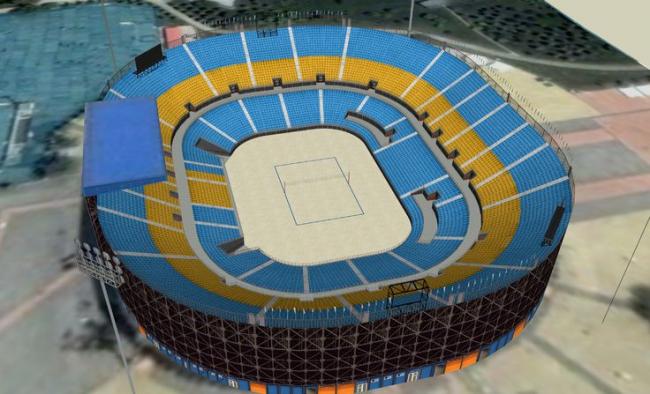 Sketchup体育馆模型|朝阳公园沙滩排球场，多层体育场馆，露天，现代风格