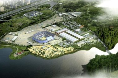 Sketchup体育馆模型|朝阳公园沙滩排球场，多层体育场馆，露天，现代风格-BIM建筑网