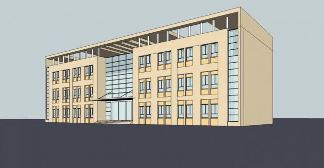 Sketchup办公模型|多层办公楼，现代风格