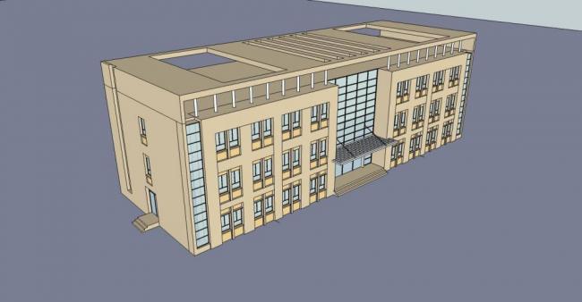 Sketchup办公模型|多层办公楼，现代风格