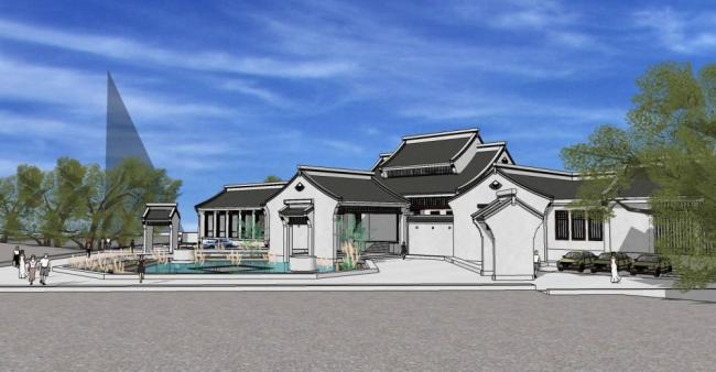 Sketchup酒店模型|多层酒店，中式风格