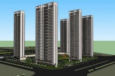 Sketchup住宅模型|超高层住宅楼，小区，商业裙房，底层商业，现代风格，居住建筑-BIM建筑网