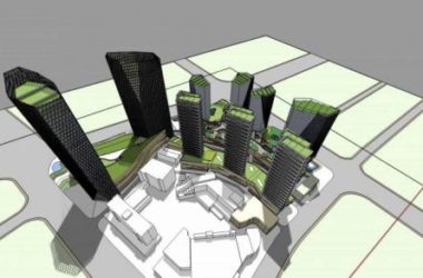 Sketchup综合体模型|超高层城市商业综合体，酒店办公，商业裙房，现代风格-BIM建筑网