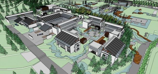 Sketchup商业模型|多层商业会所，中式风格