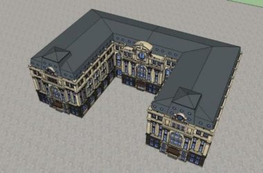 Sketchup酒店模型|多层酒店，群楼，欧式，古典风格-BIM建筑网