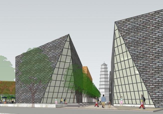 Sketchup商业模型|多层商业街，现代风格